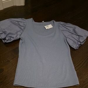 Women's Blue Puff Sleeve Top Nwt